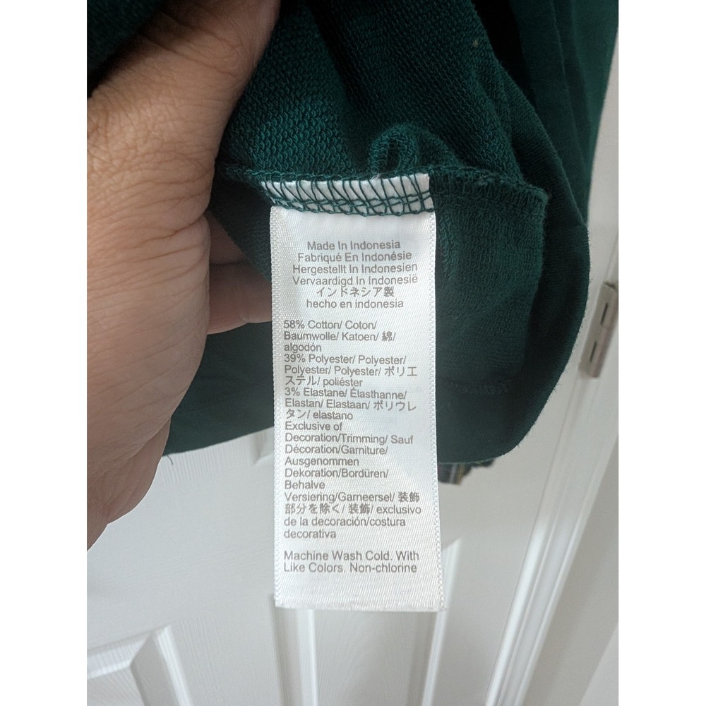 J. Crew, Wmns M Tartan Ruffle-Collar Pullover Blouse, Green, Crew Neck, Holiday - Picture 5 of 6